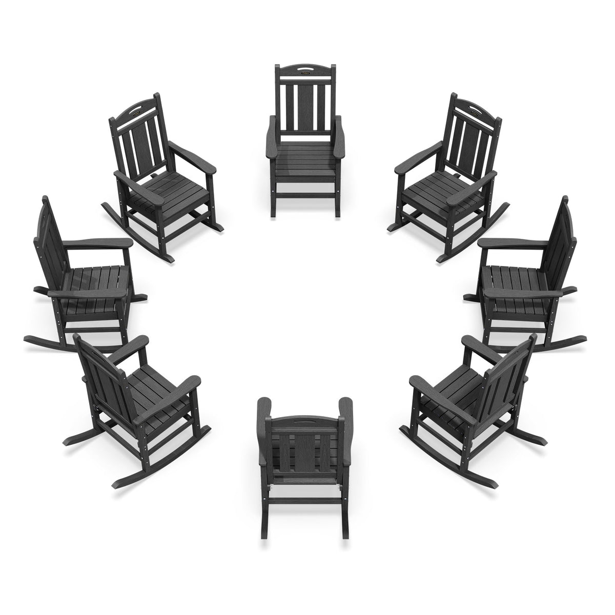 Ciokea Oversized Outdoor Rocking Chair, 380lbs Heavy-Duty Large Patio Rocker, Weather Resistant & Anti-Fade Porch Chair, High Back Cozy Rocking Chair for Outside, Fire Pit, Deck, Garden, Black