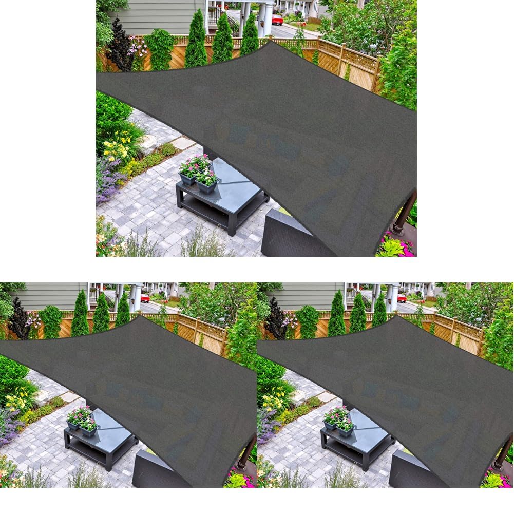 AsterOutdoor Sun Shade Sail Rectangle 16' x 20' UV Block Canopy for Patio Backyard Lawn Garden Outdoor Activities, Cream