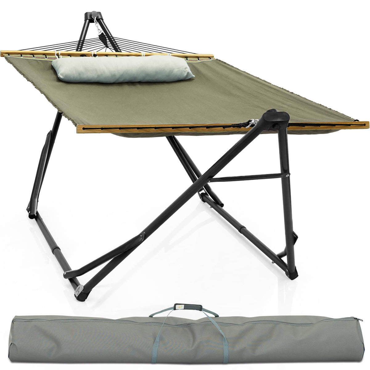 Tranquillo Hammock Stand, Instant 30s Foldable Hammock with Stand, Black