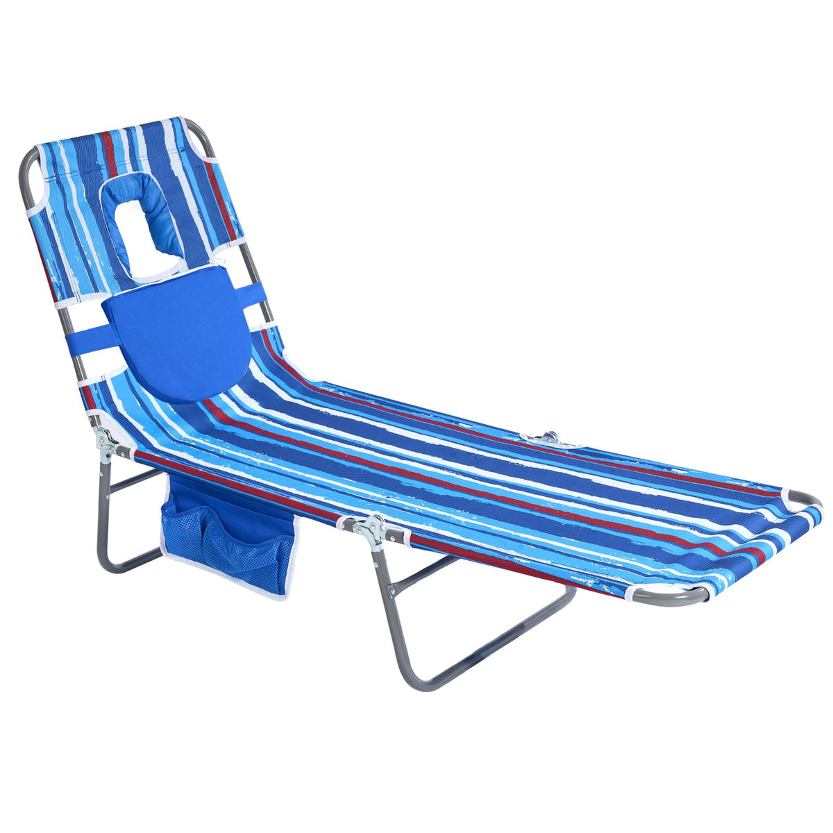 SUNNYFEEL Lay Flat Tanning Chair, Face Down Lounger, 5-Position Reclining
