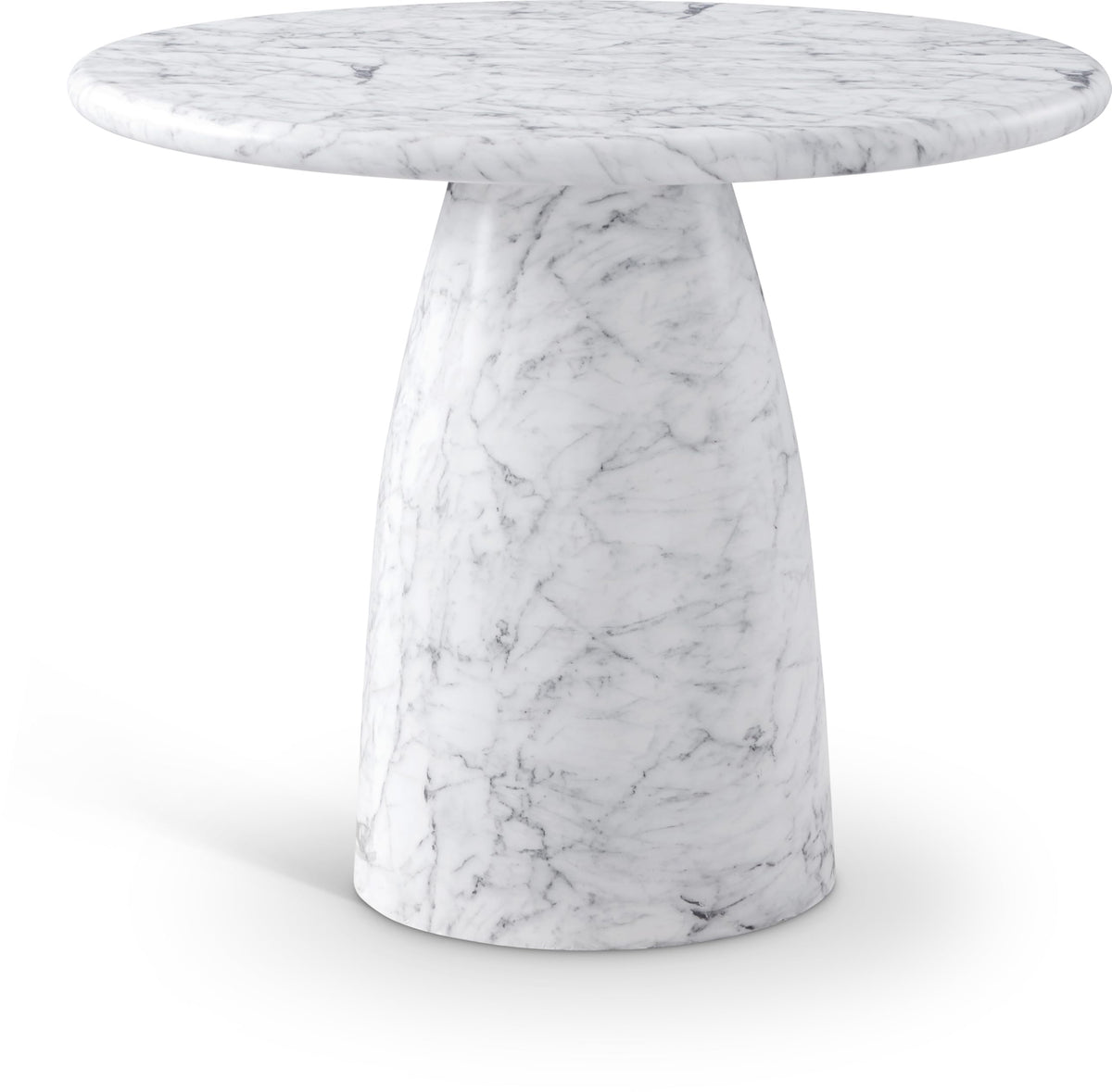 Meridian Furniture Cosenza Collection Art Deco 36 in Indoor/Outdoor Concrete Dining Table in Travertine Finish