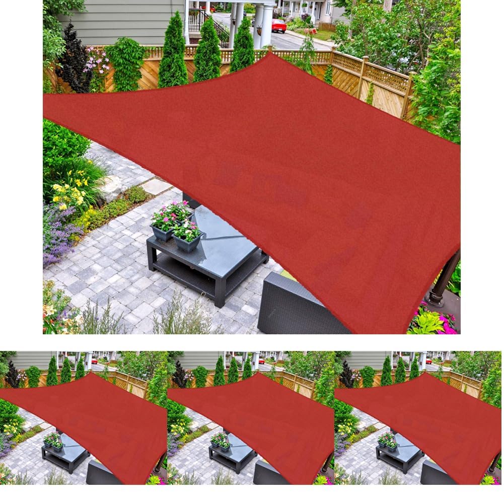 AsterOutdoor Sun Shade Sail Rectangle 16' x 20' UV Block Canopy for Patio Backyard Lawn Garden Outdoor Activities, Cream