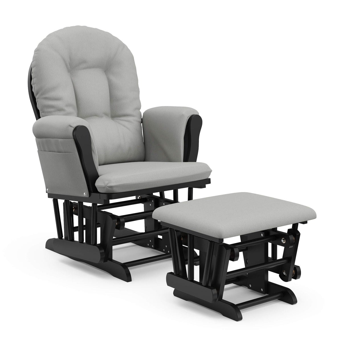 Storkcraft Premium Hoop Glider & Ottoman, White/Gray