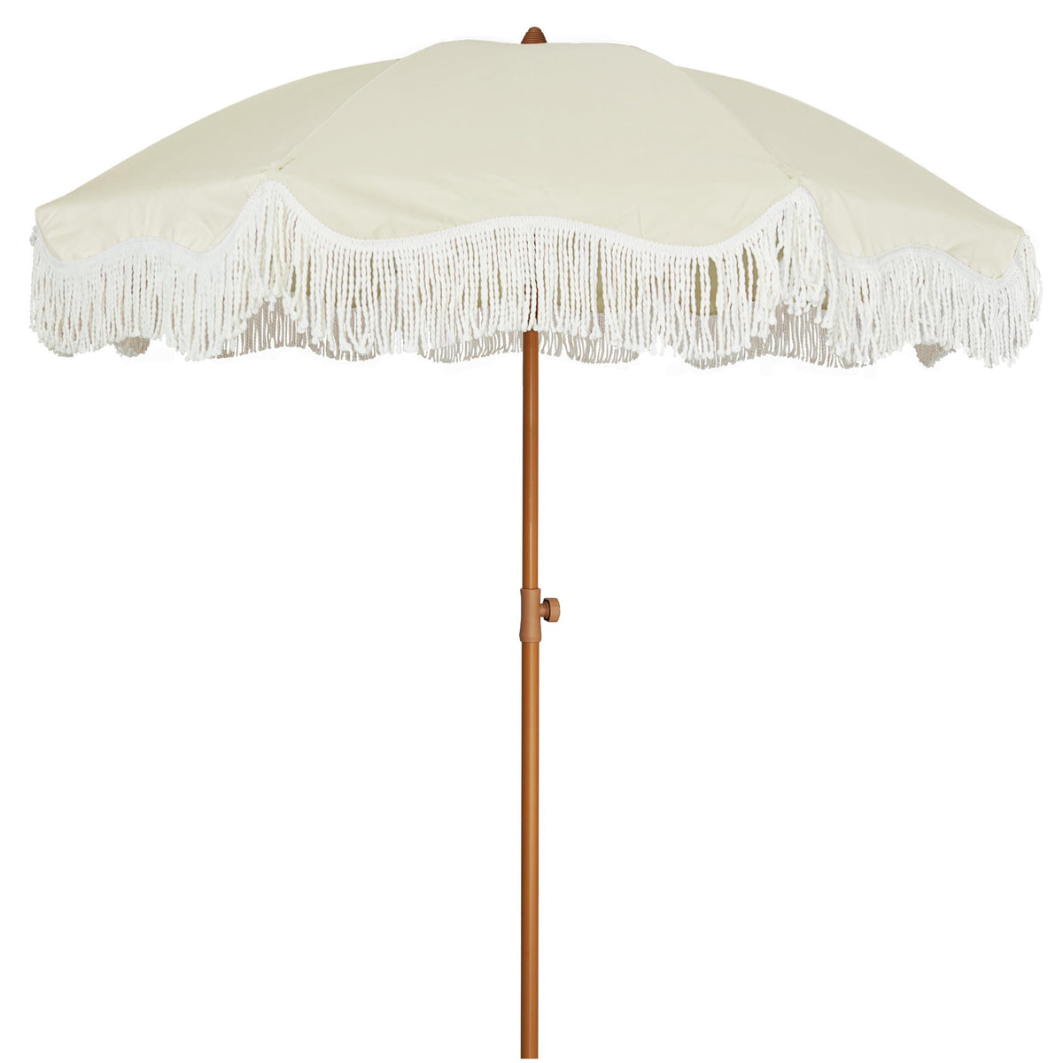 AMMSUN Boho Fringe Umbrella, 6.5ft Outdoor Umbrella with Tassel