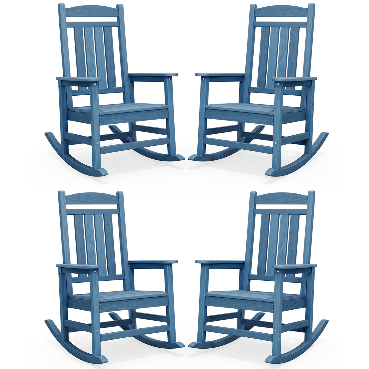 SERWALL Outdoor Rocking Chair Set of 2, Patio Rocking Chair, Brown