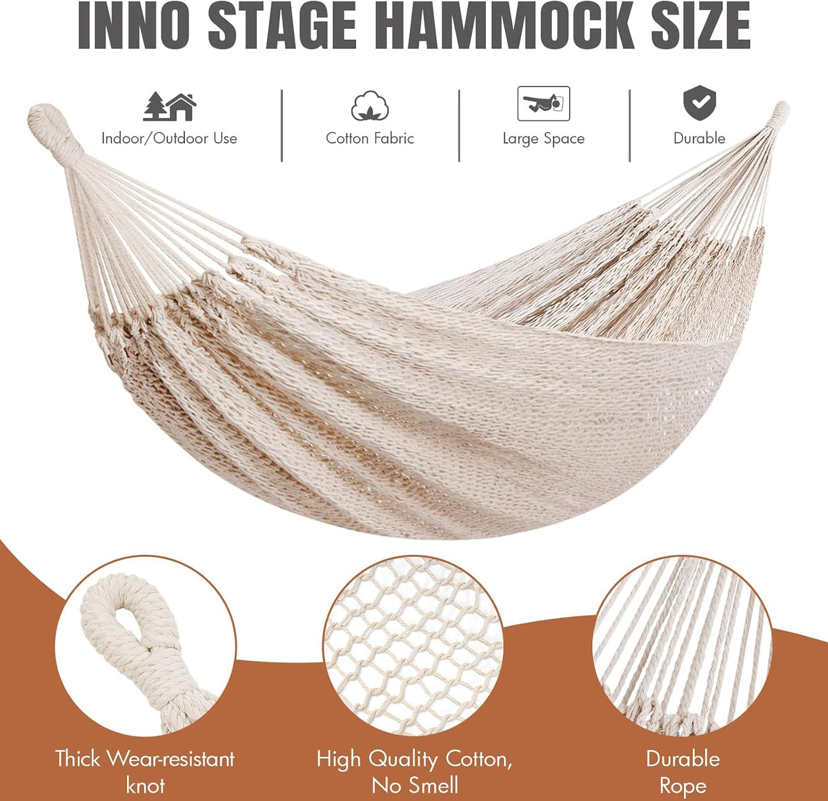 HappyPicnic Handwoven Mayan Hammock, Portable Family Hammock with Carry Bag