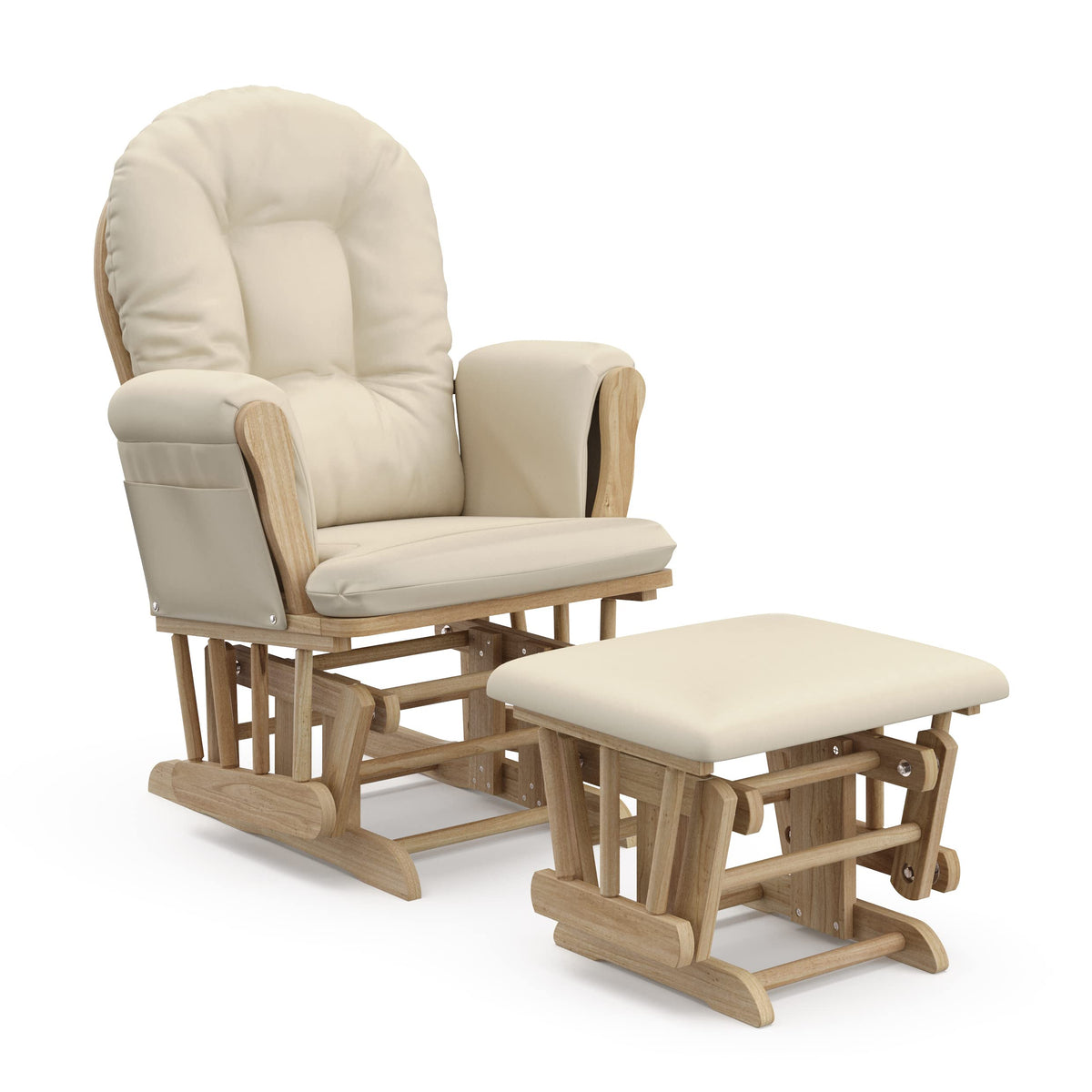 Storkcraft Premium Hoop Glider & Ottoman, Natural/Beige