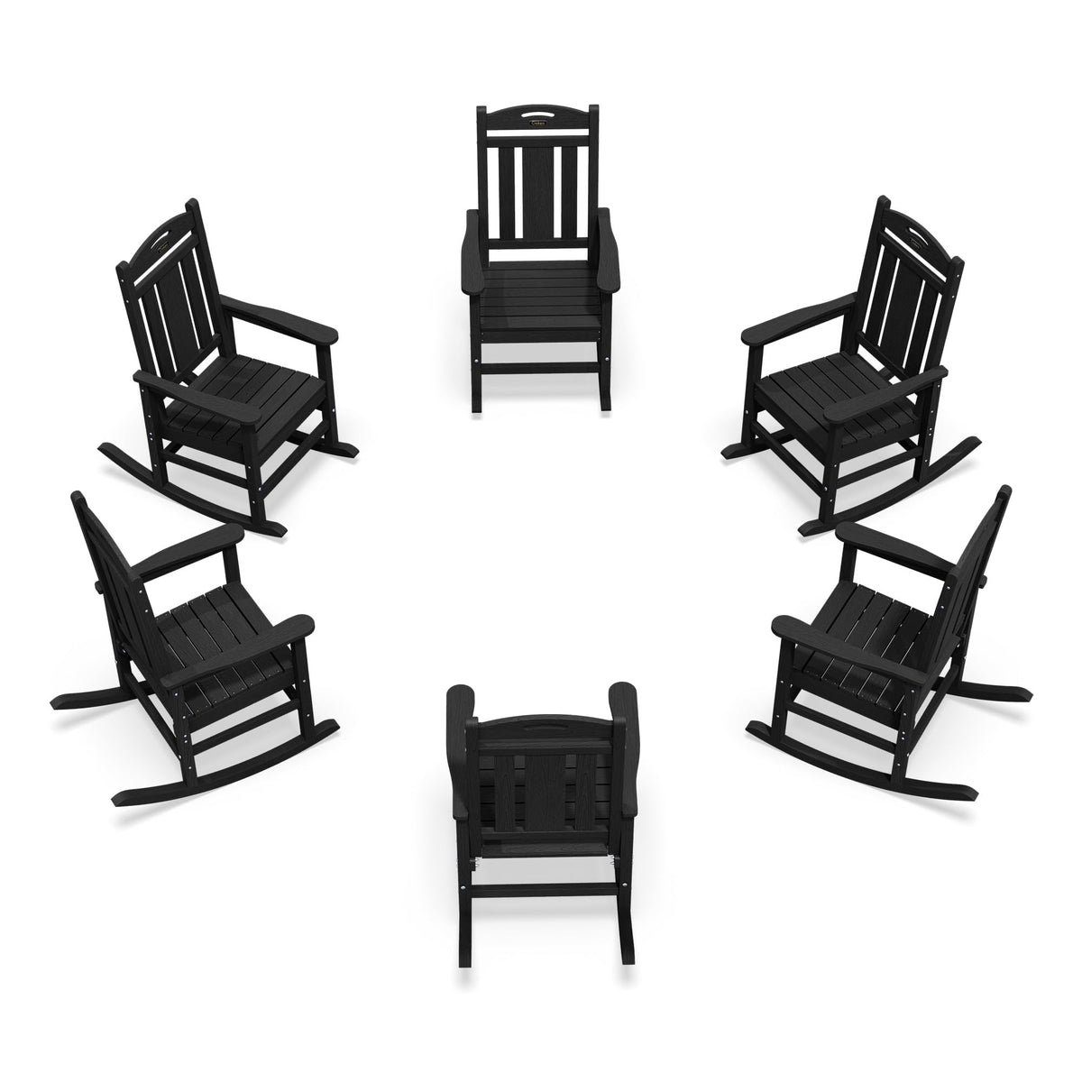 Ciokea Oversized Outdoor Rocking Chair, 380lbs Heavy-Duty Large Patio Rocker, Weather Resistant & Anti-Fade Porch Chair, High Back Cozy Rocking Chair for Outside, Fire Pit, Deck, Garden, Black
