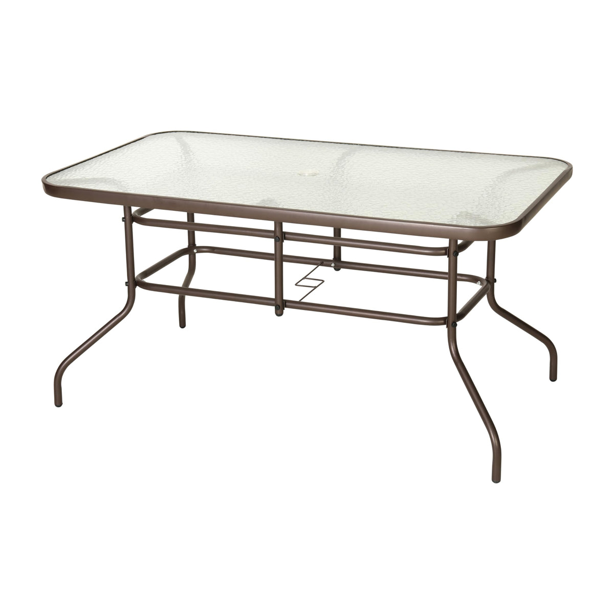 Flash Furniture 31.5x55 in Tempered Glass Table, with Umbrella Hole