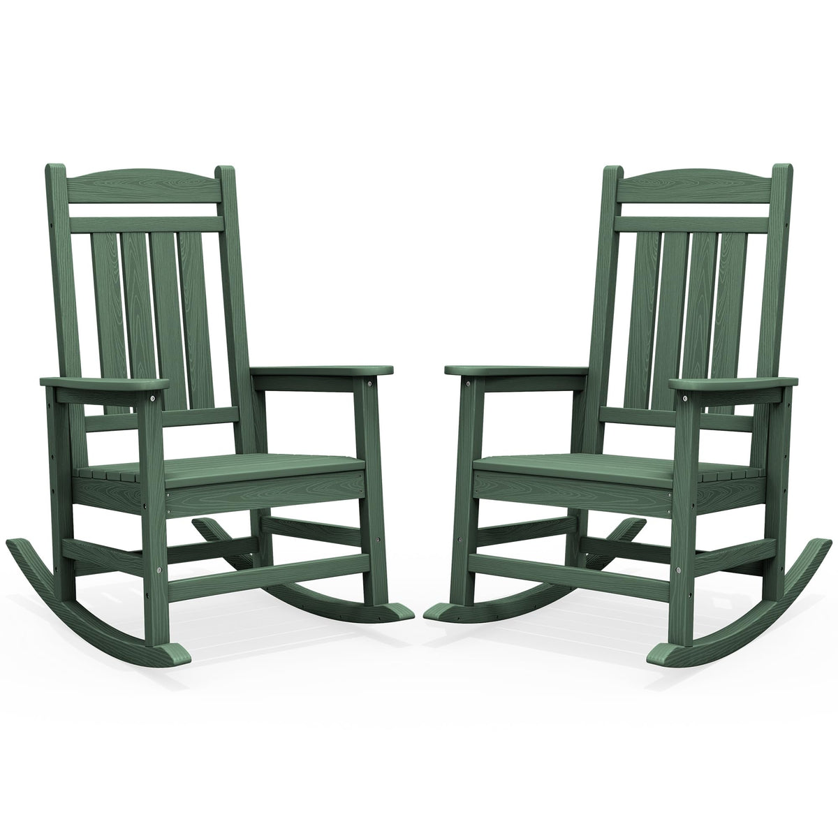 SERWALL Outdoor Rocking Chair Set of 2, Patio Rocking Chair, Brown