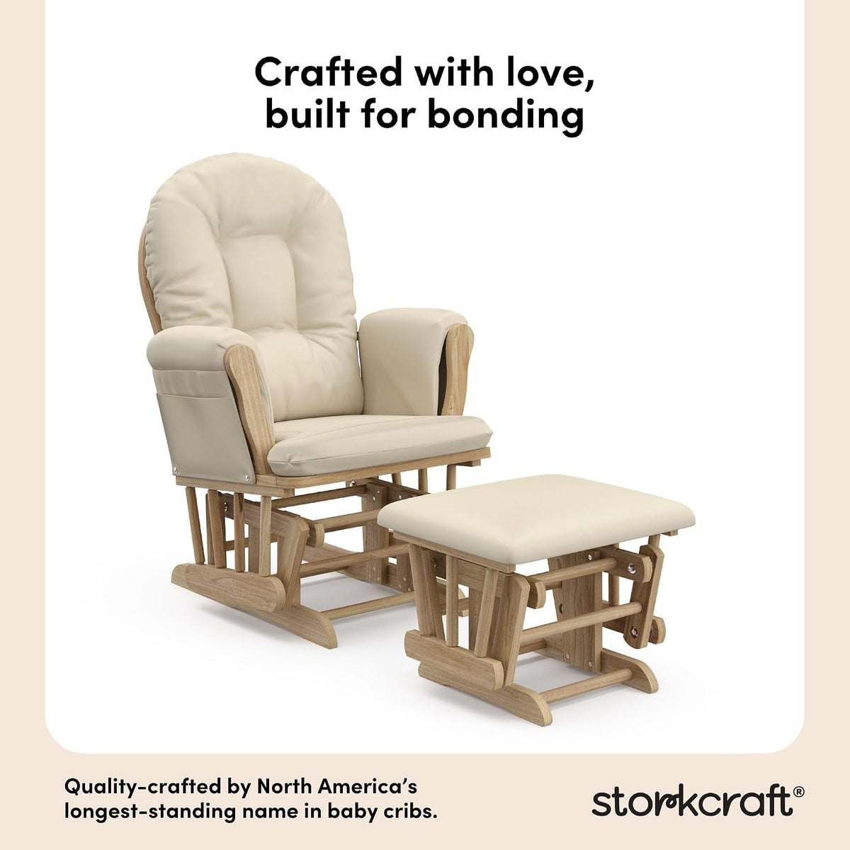 Storkcraft Premium Hoop Glider & Ottoman, Natural/Beige