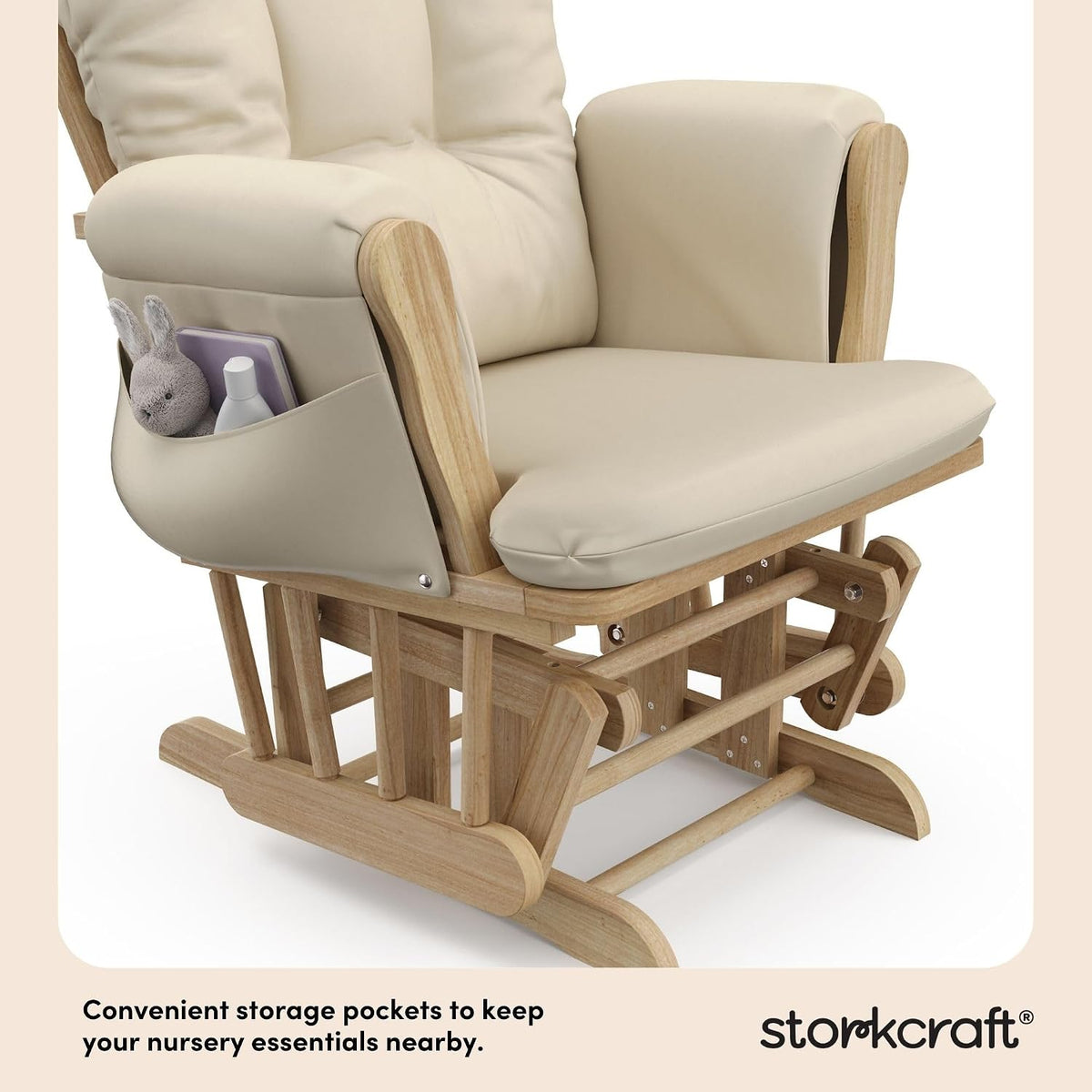 Storkcraft Premium Hoop Glider & Ottoman, Natural/Beige