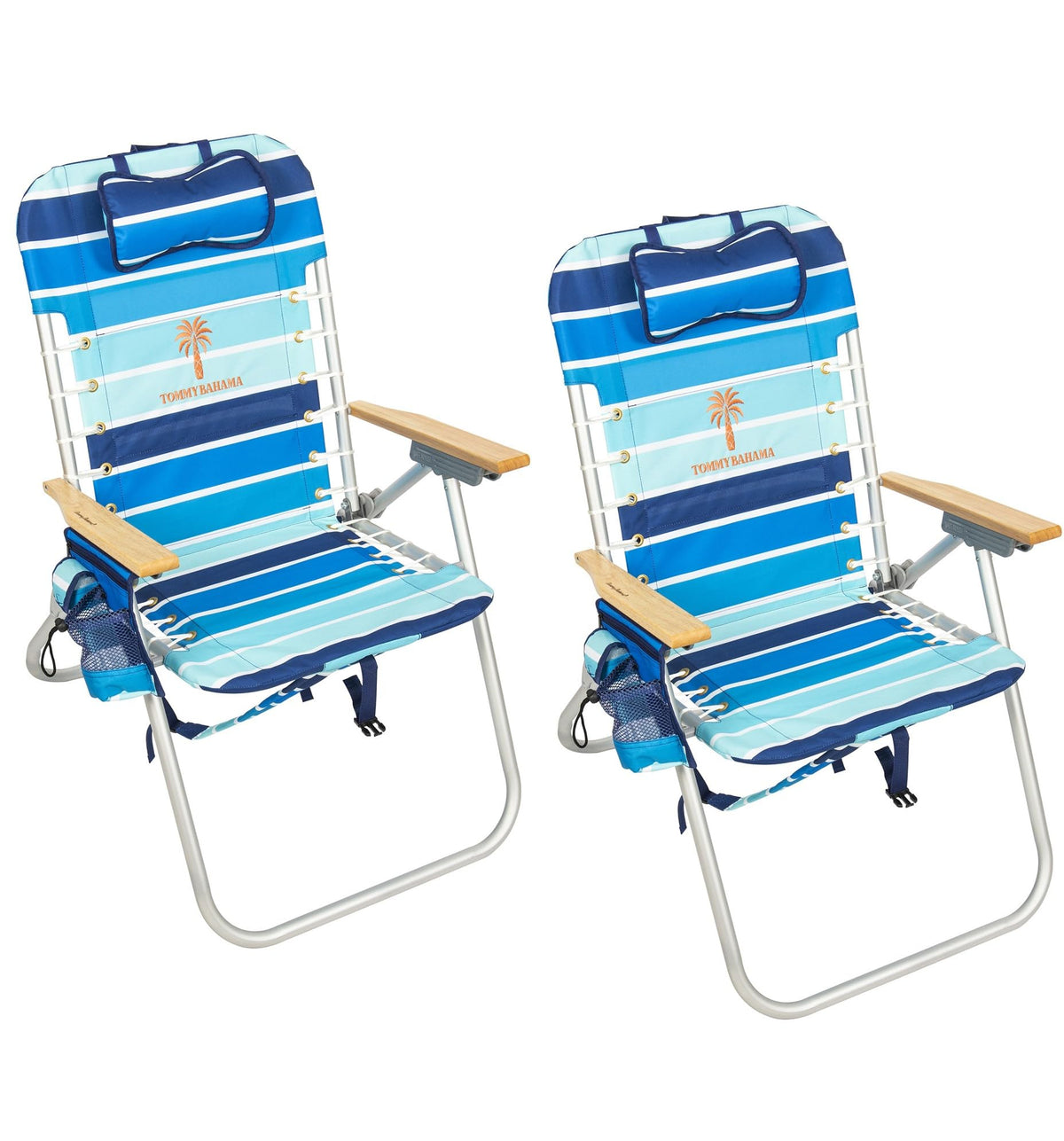 Tommy Bahama Hi-Boy 17" Seat Height 4-Position Lace-Up Suspension Folding Beach Backpack Chair
