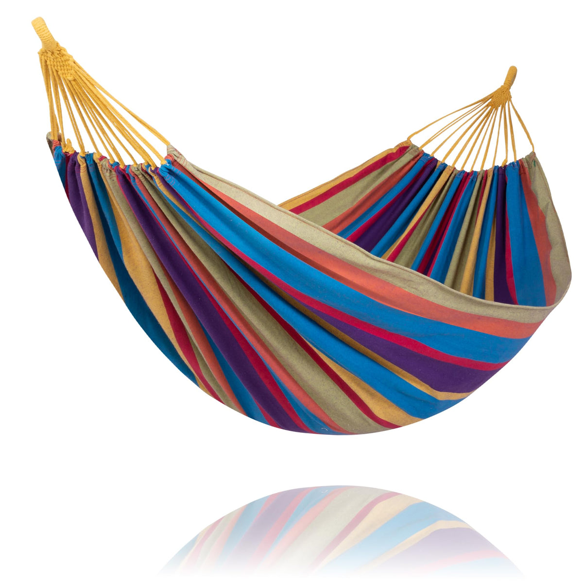 SUNCREAT Large Hammock for Tree, Outdoor Tree Fabric Hammock Only, Coffee Stripes