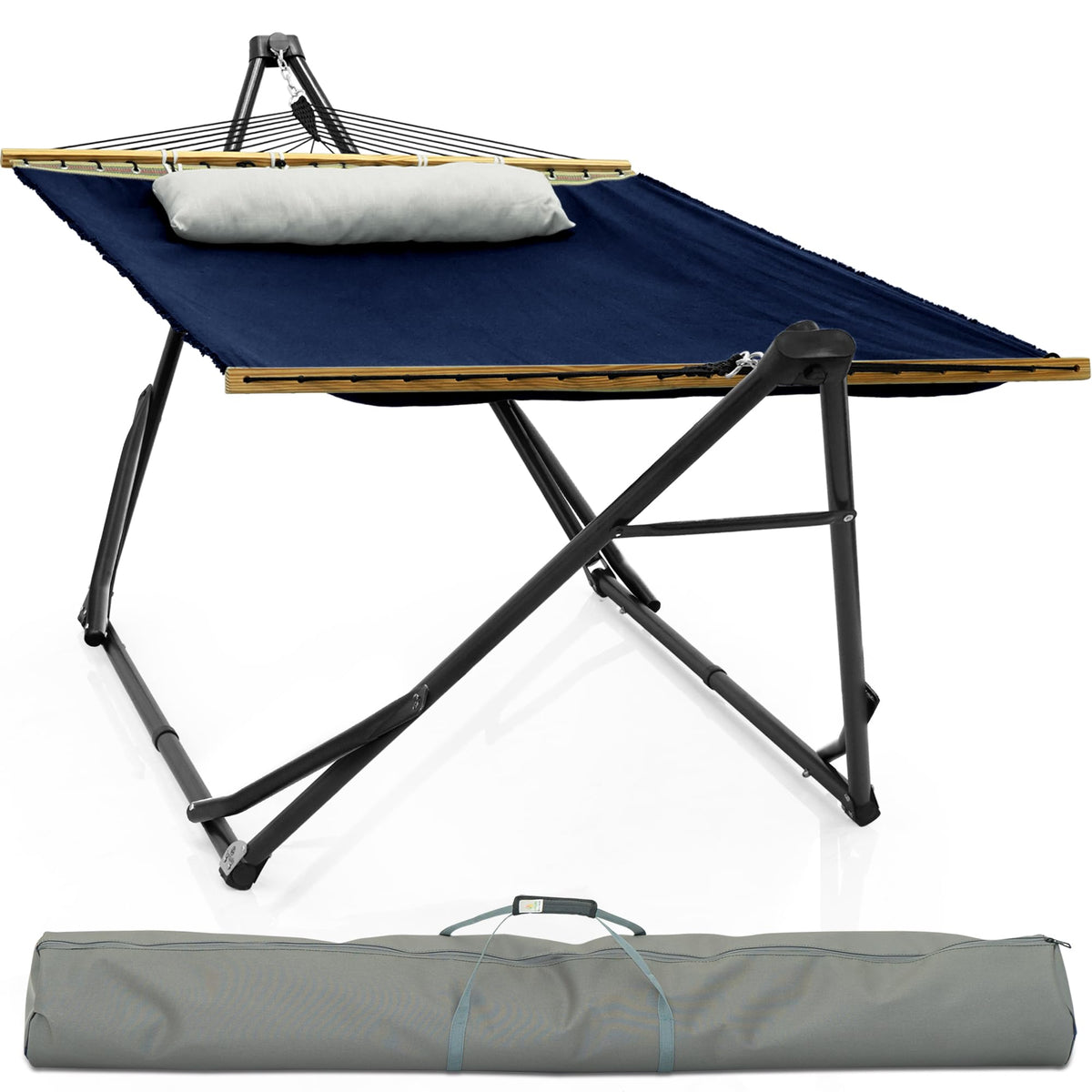 Tranquillo Hammock Stand, Instant 30s Foldable Hammock with Stand, Black