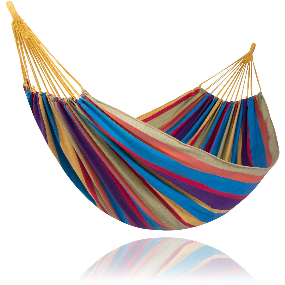SUNCREAT Large Hammock for Tree, Outdoor Tree Fabric Hammock Only, Coffee Stripes