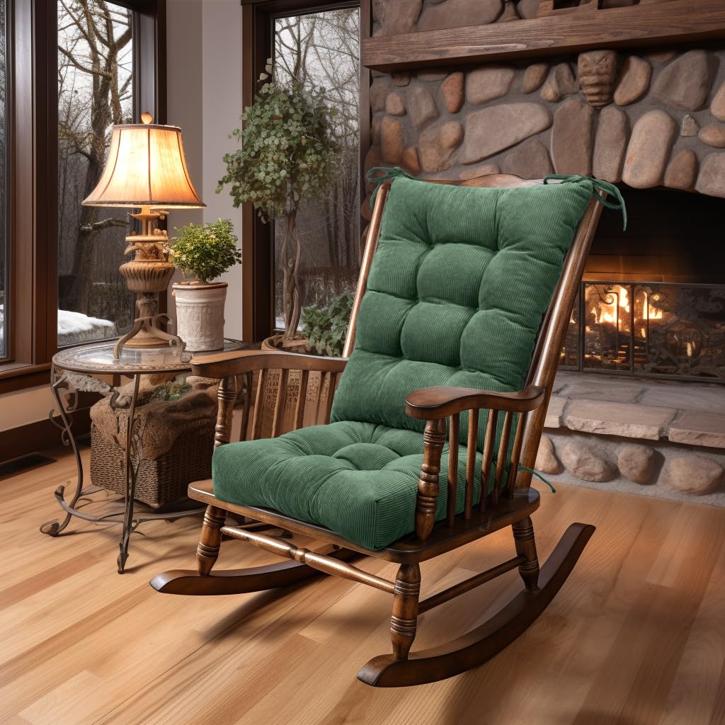 Lokex Rocking Chair Cushion, Tufted Indoor Rocking Chair Pads, 21x17/17x17
