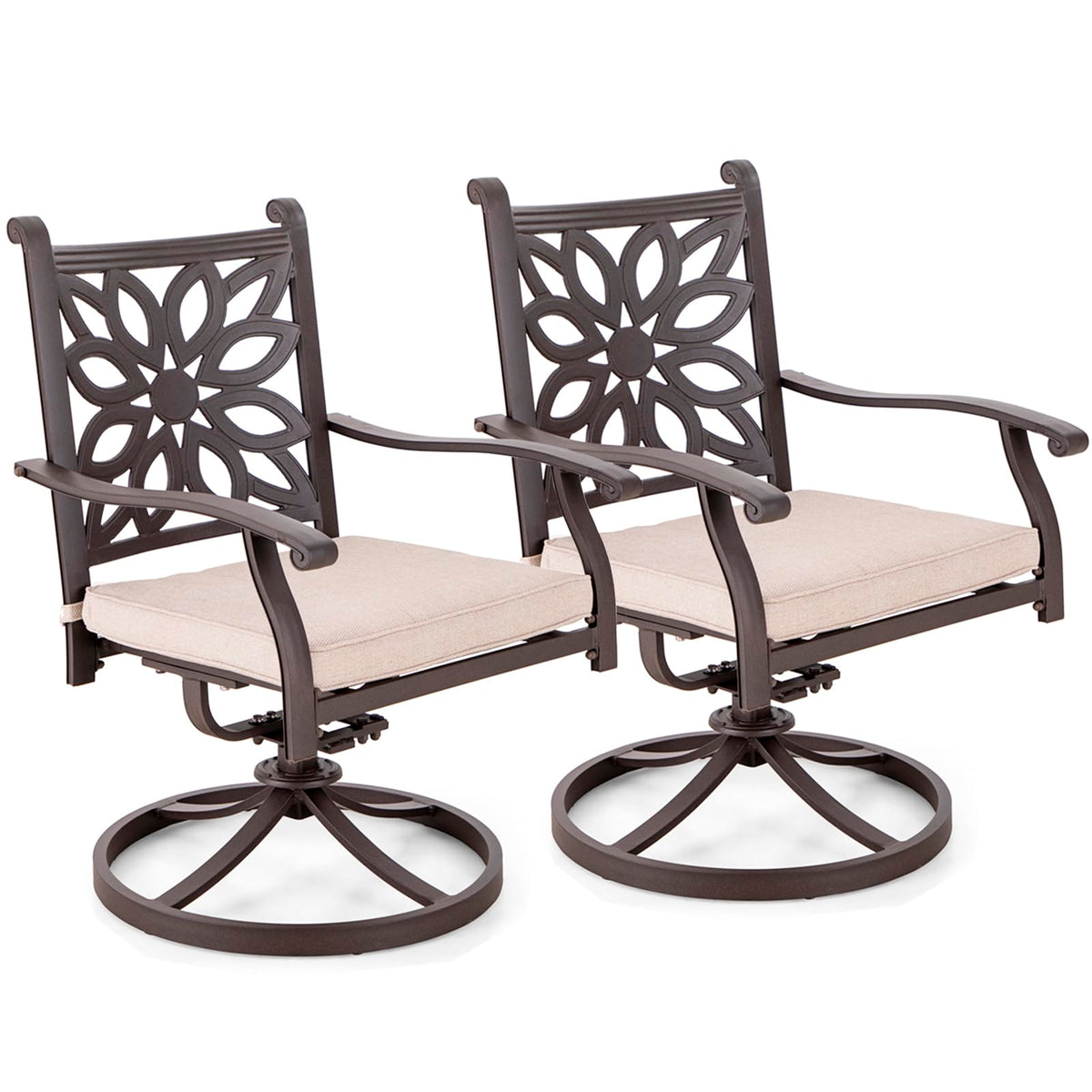 Sophia & William 2.2" Round Patio Dining Table Aluminum Umbrella Hole