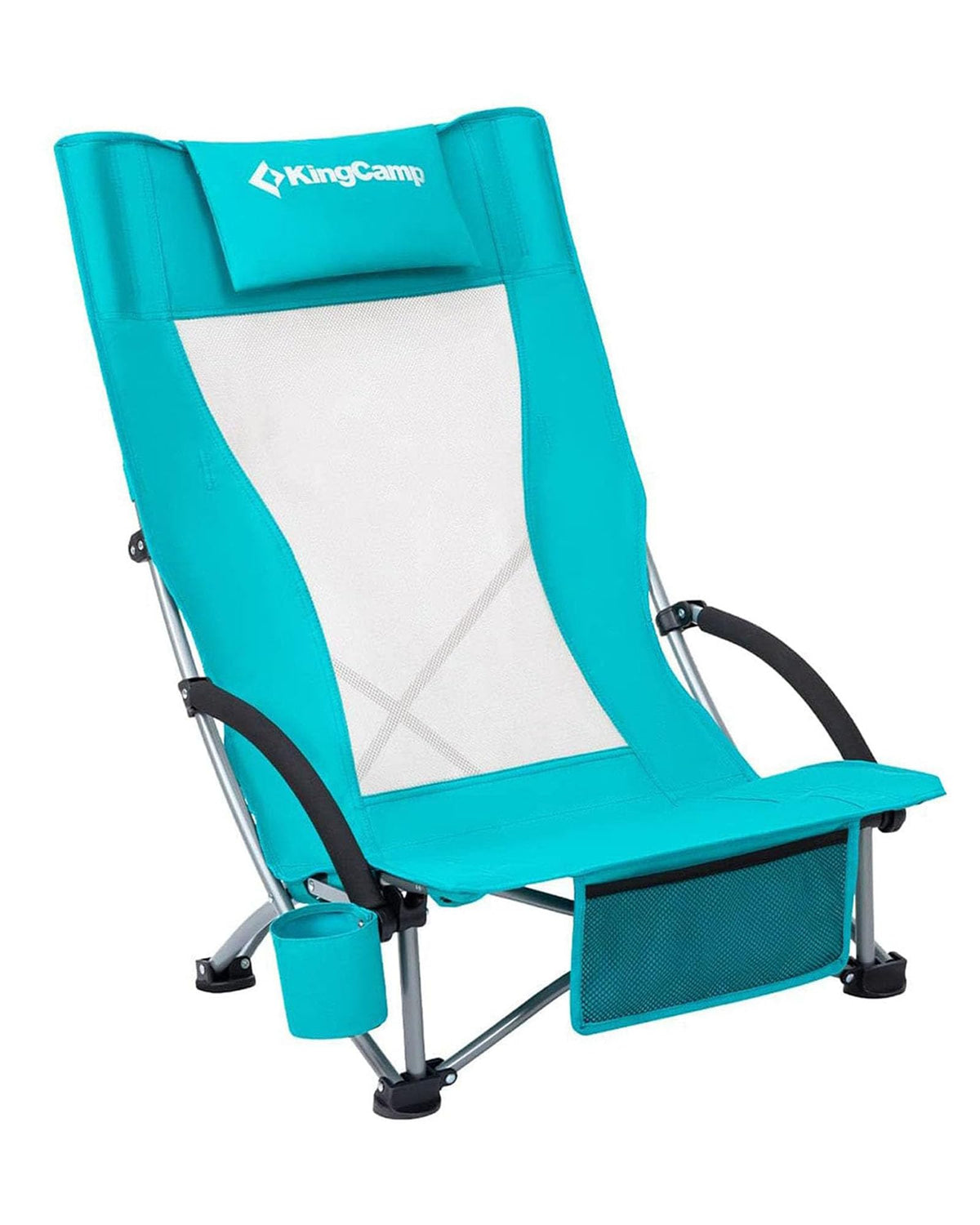 KingCamp Low Beach Chairs 2 Pack, Folding Portable High Back Chair
