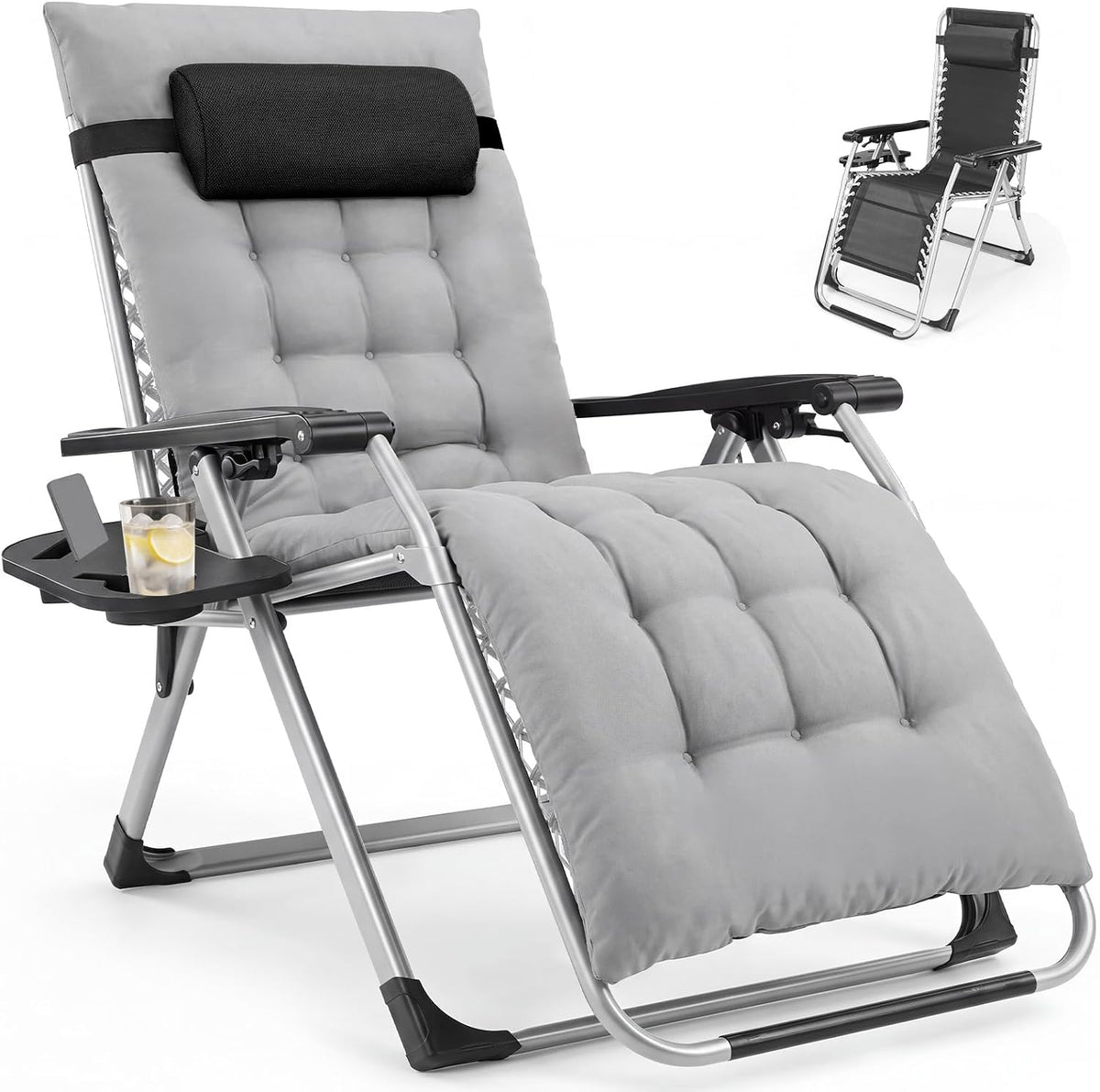 DUMOS Zero Gravity Chair, Lounge Chair Outdoor with Cup Holder