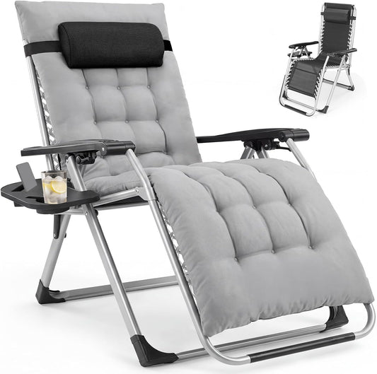 DUMOS Zero Gravity Chair, Lounge Chair Outdoor with Cup Holder