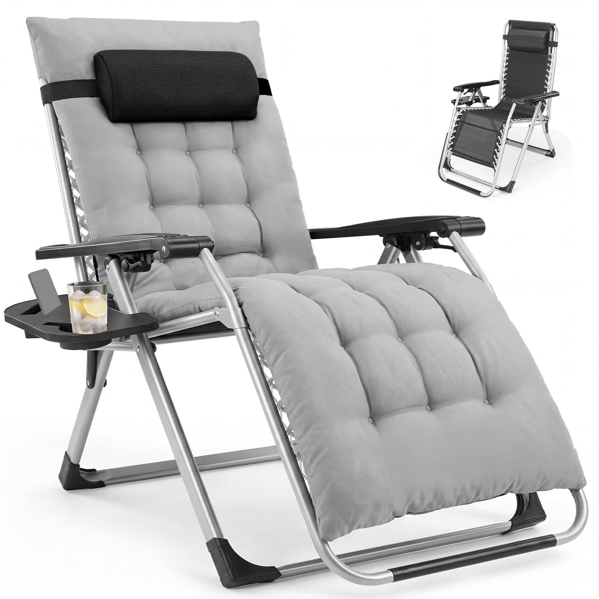 DUMOS Zero Gravity Chair, Lounge Chair Outdoor with Cup Holder