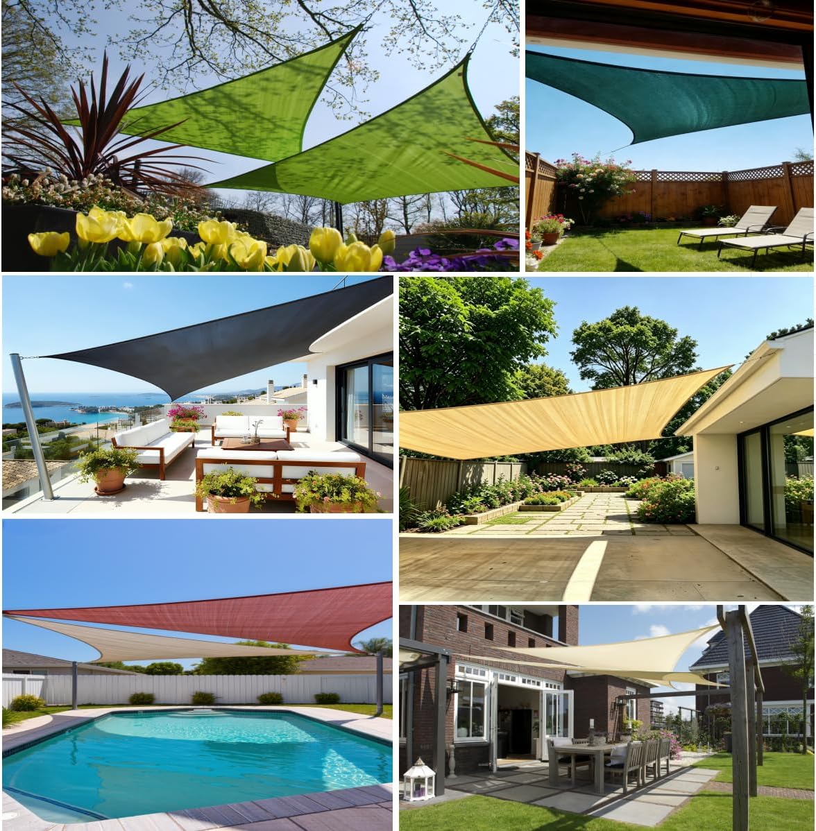 Triangle Sun Shade Sail Canopy，14' X 14' X 14' Lime Green