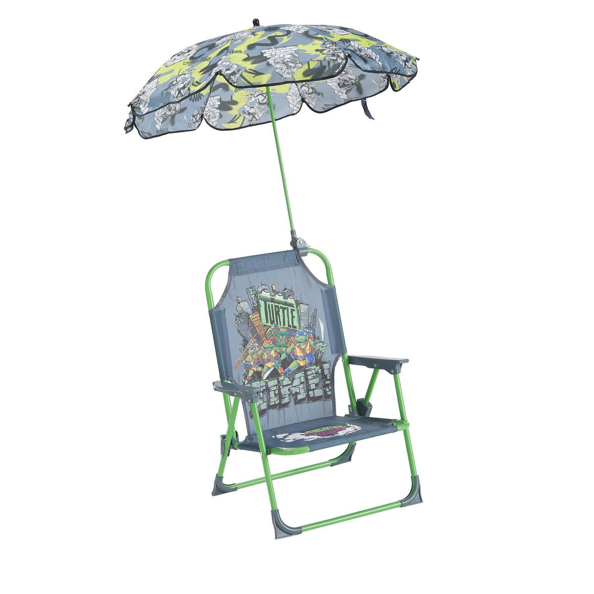 Sanrio Hello Kitty Kids Outdoor Folding Beach Chair with Umbrella,Portable Camp Chair for Ages 3+, Lightweight & Compact for Beach, Camping, and Backyard