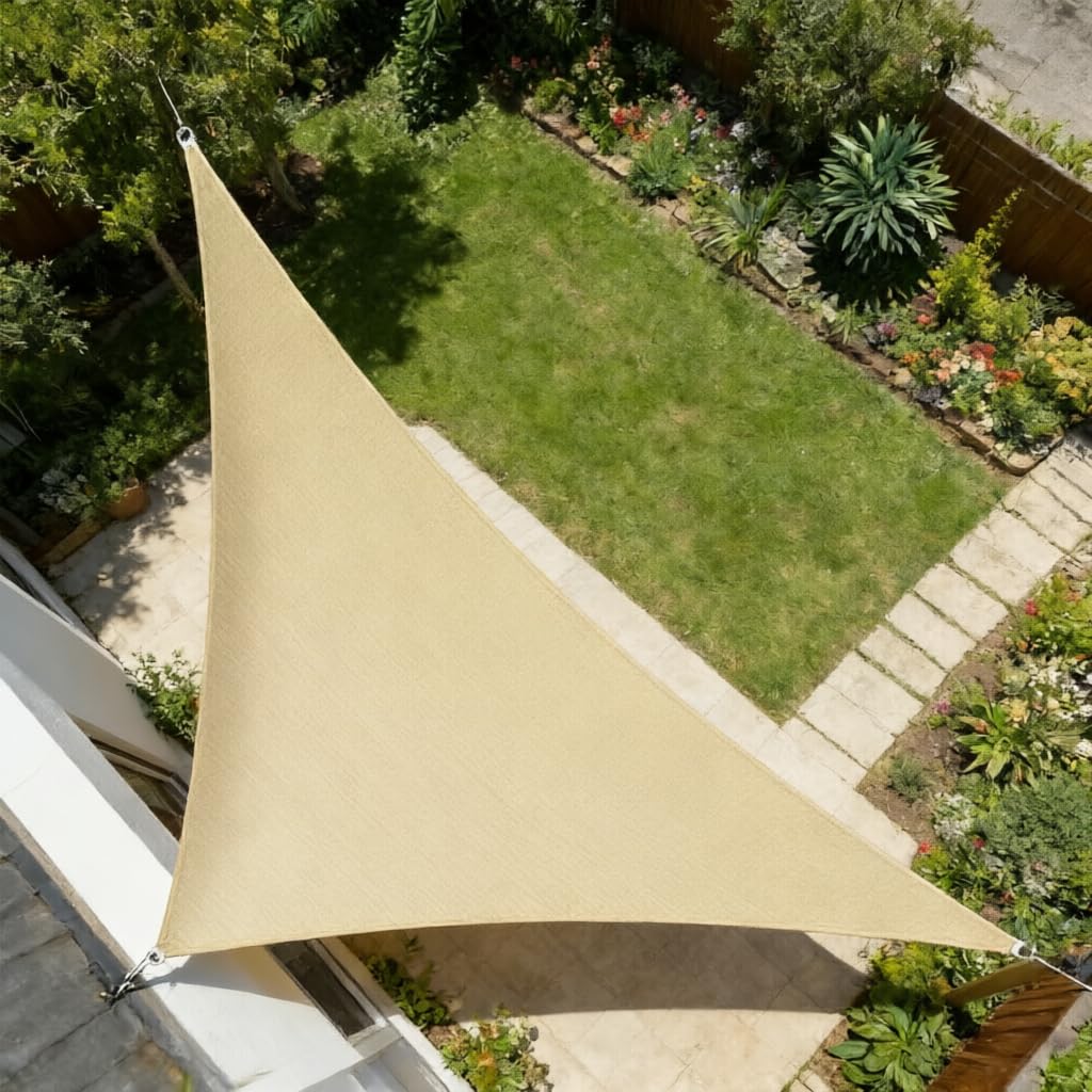 Triangle Sun Shade Sail Canopy，14' X 14' X 14' Lime Green