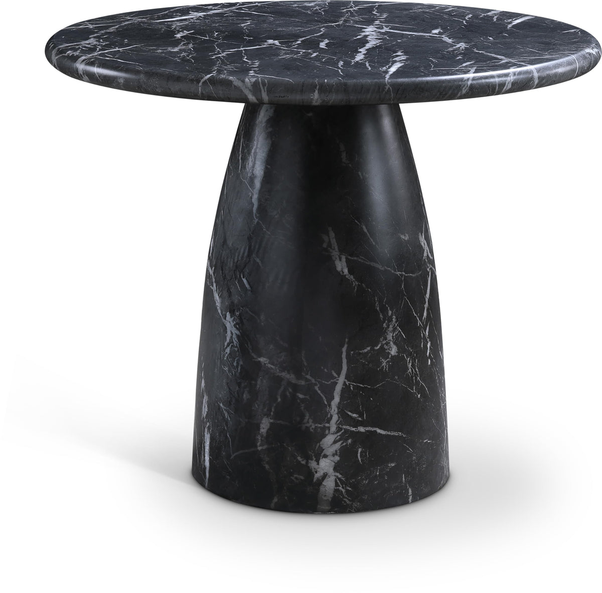 Meridian Furniture Cosenza Collection Art Deco 36 in Indoor/Outdoor Concrete Dining Table in Travertine Finish