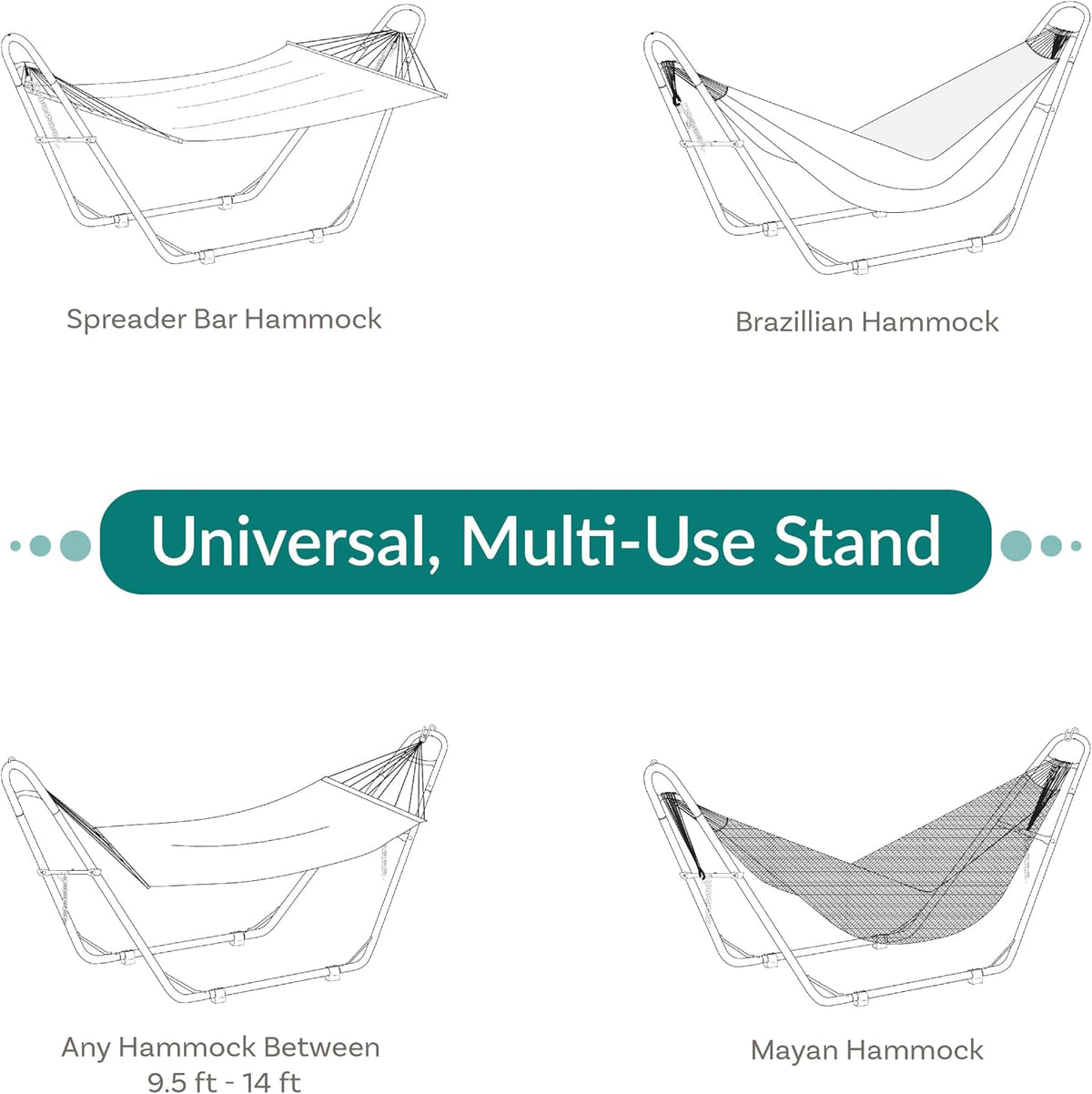 Sunnydaze Universal Heavy-Duty Hammock Stand for Outside, Chains Included