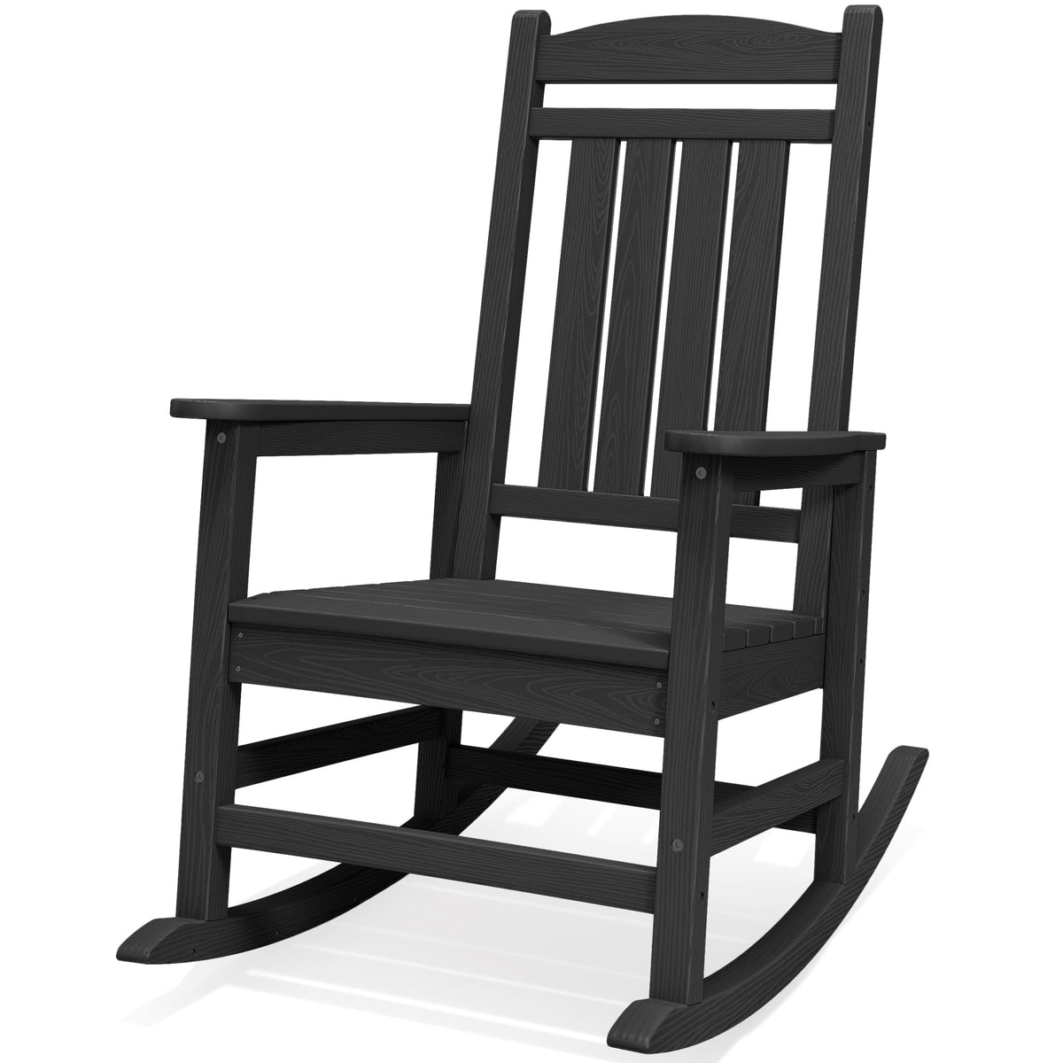 SERWALL Outdoor Rocking Chair Set of 2, Patio Rocking Chair, Brown