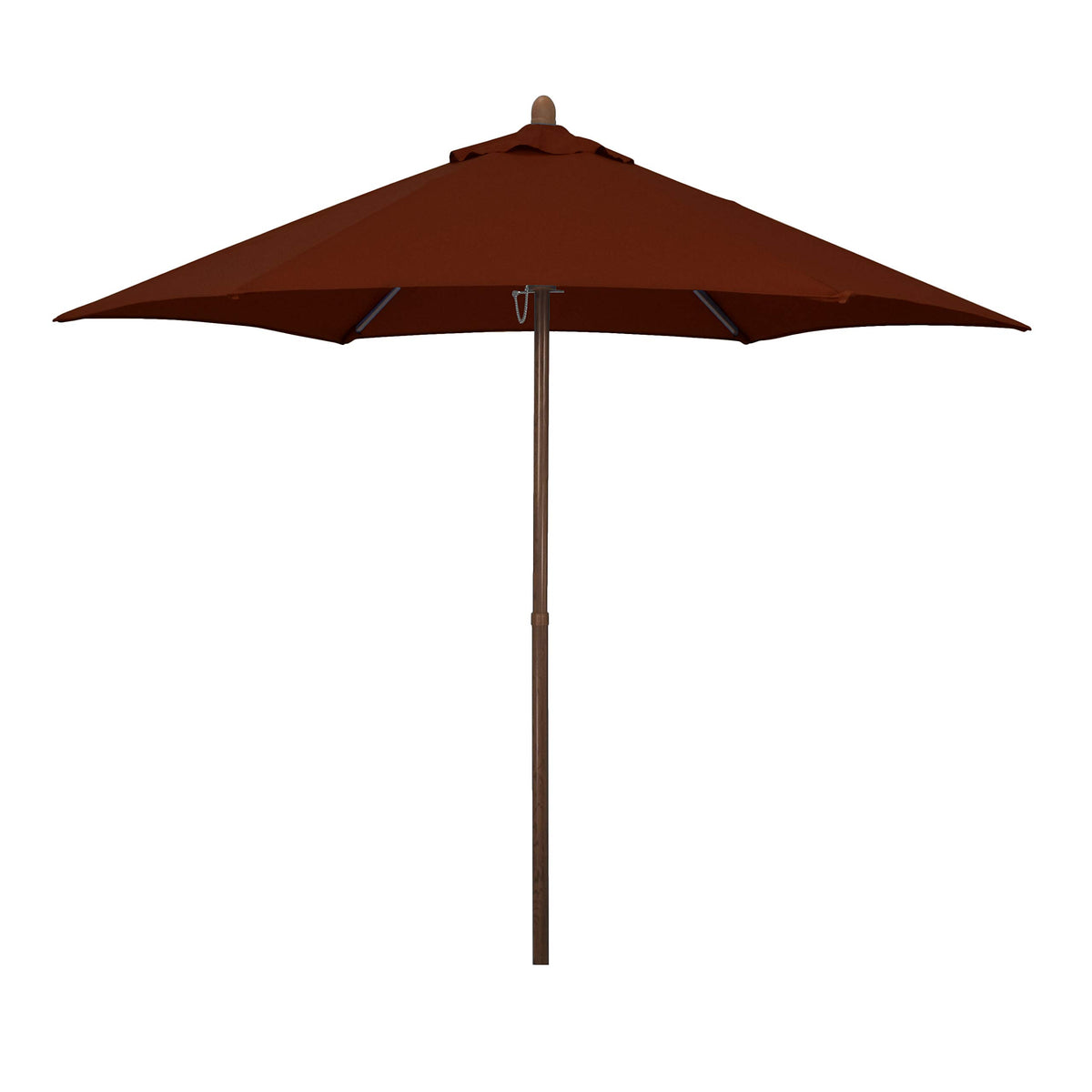 Sunline 9 ft Faux- Wood Patio Umbrella, Push Open Pin Stop Outdoor Market Umbrella with UV Protection & Wind Vent, Metal Frame for Deck, Pool & Table, Tuscan