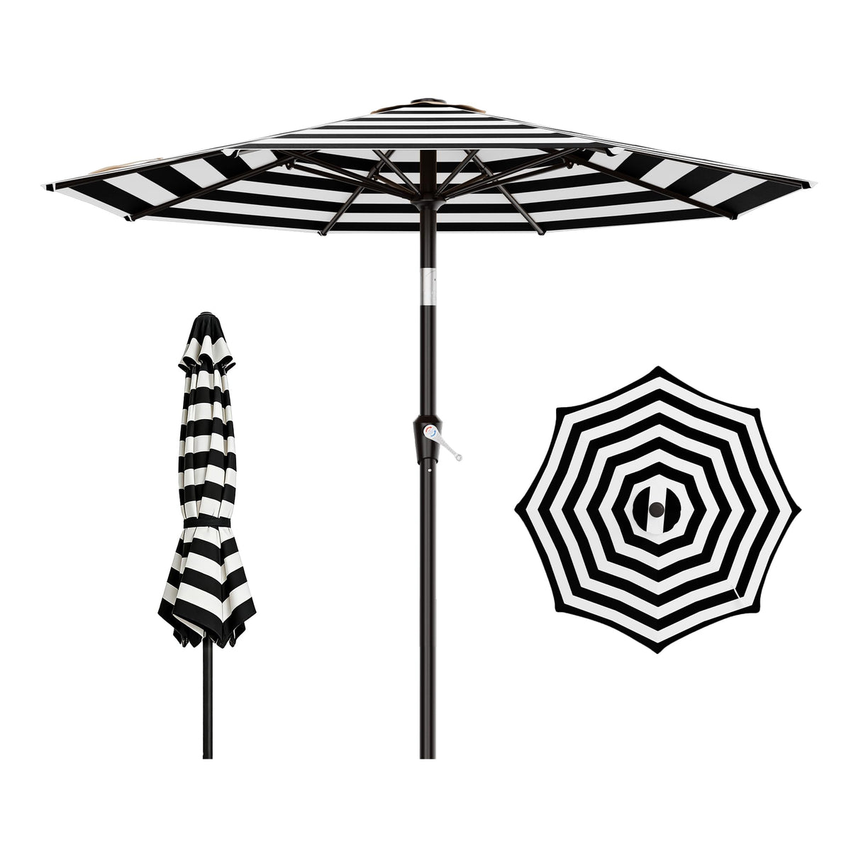 AreShark 9FT Outdoor Patio Umbrella with Tilt and Crank, Dark Green