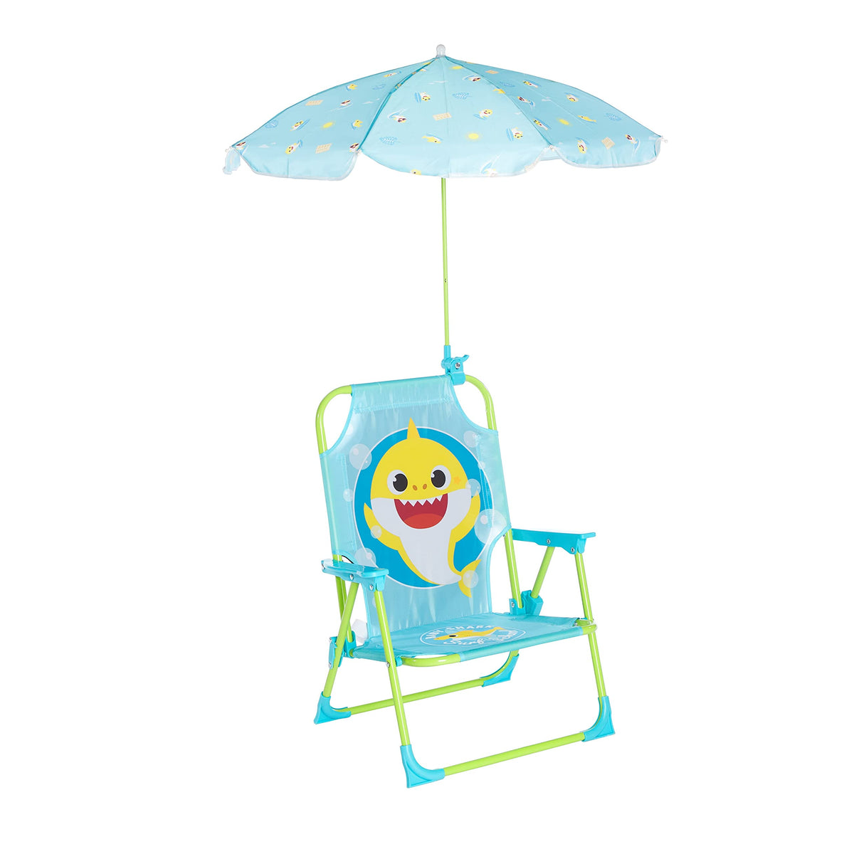 Sanrio Hello Kitty Kids Outdoor Folding Beach Chair with Umbrella,Portable Camp Chair for Ages 3+, Lightweight & Compact for Beach, Camping, and Backyard