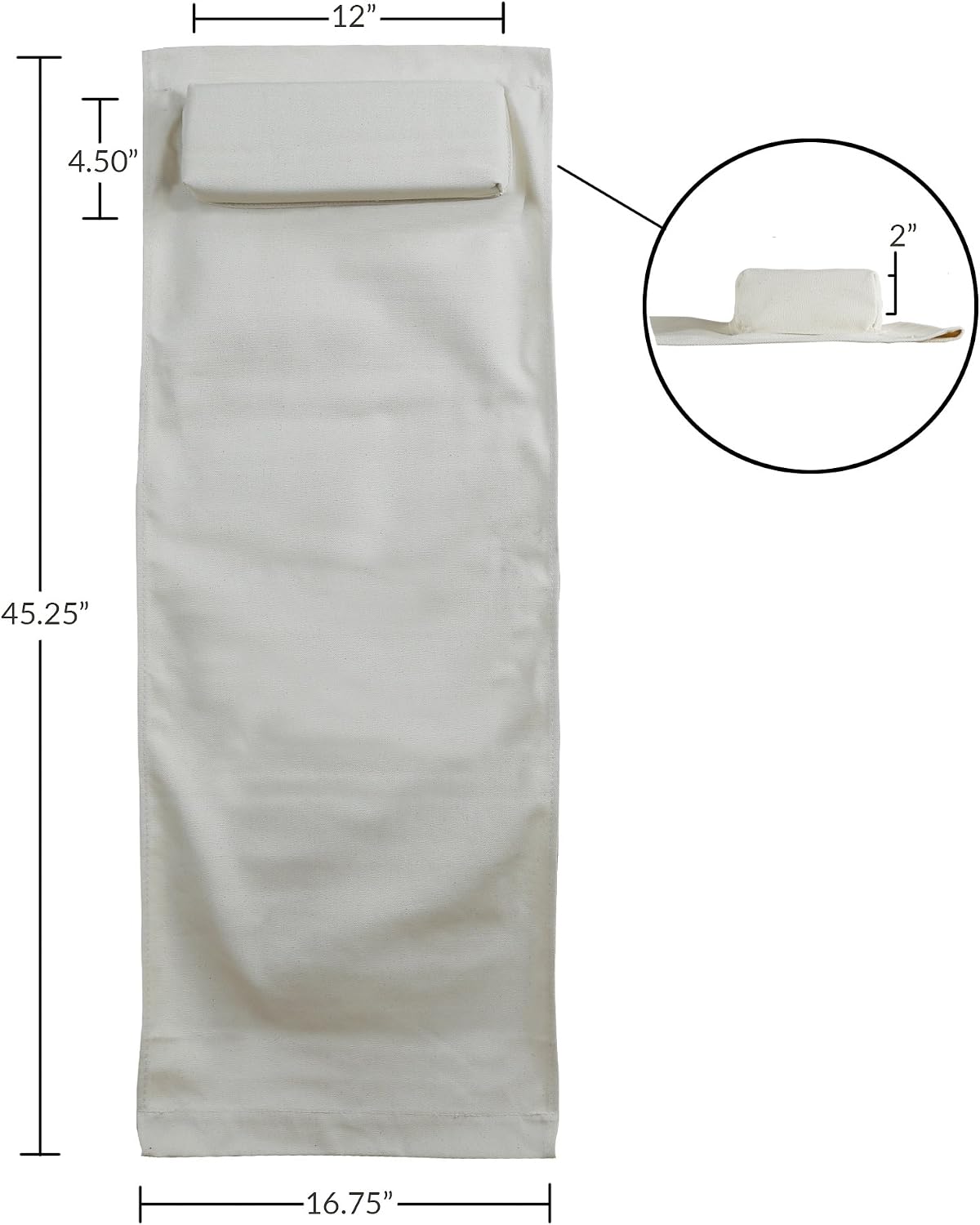 Casual Home Adjustable Sling Chair Natural Frame, Natural Canvas 26.5D x 42W x 33H in
