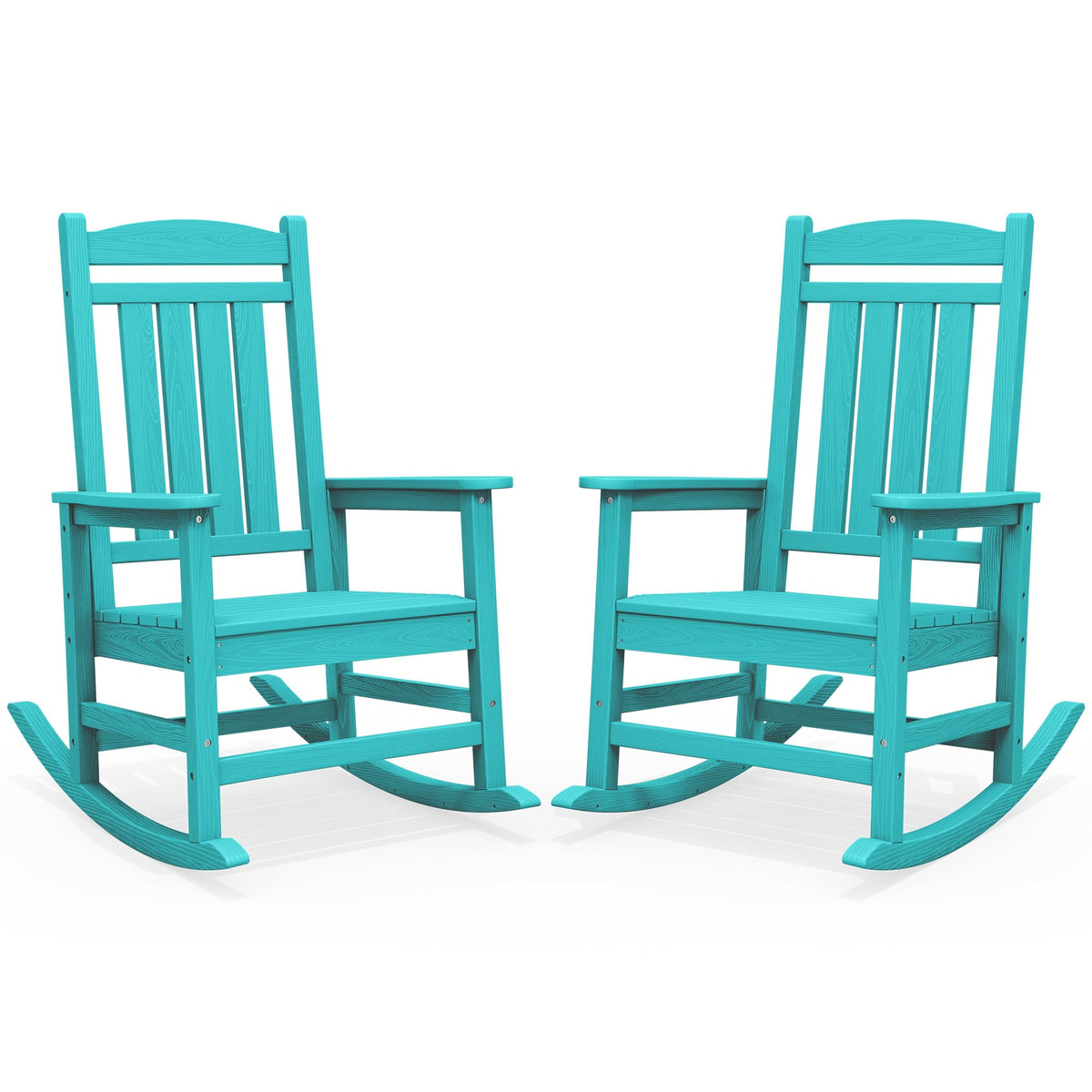 SERWALL Outdoor Rocking Chair Set of 2, Patio Rocking Chair, Brown