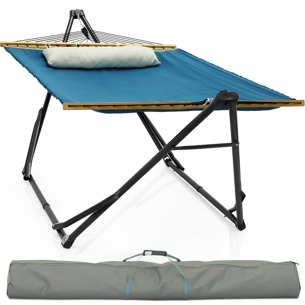 Tranquillo Hammock Stand, Instant 30s Foldable Hammock with Stand, Black