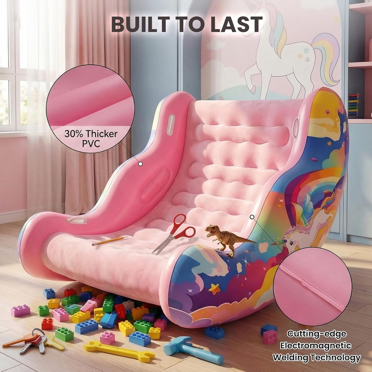 Sensory Chair for Kids with Autism – Toddler Rocking Chair for Sensory Seeking, ADHD & Calming – Autism Sensory Products for Deep Pressure Therapy in Sensory Room, Birthday Gifts for Boys Girls