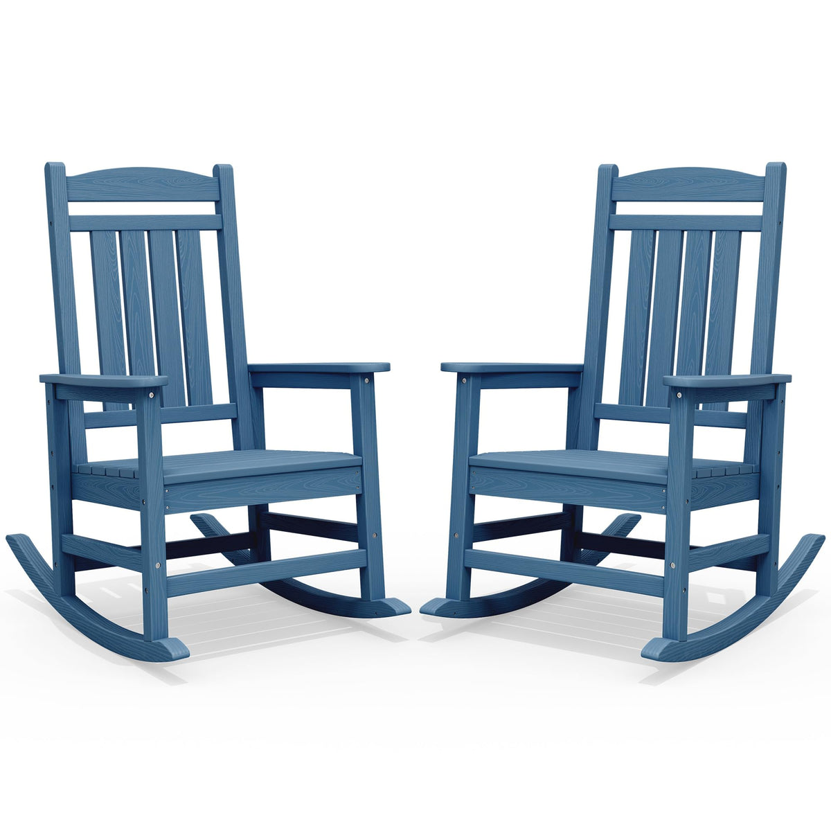 SERWALL Outdoor Rocking Chair Set of 2, Patio Rocking Chair, Brown