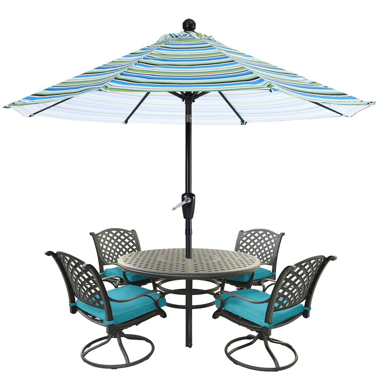 MASTERCANOPY 9ft Patio Umbrella with Tilt & Crank, Brown