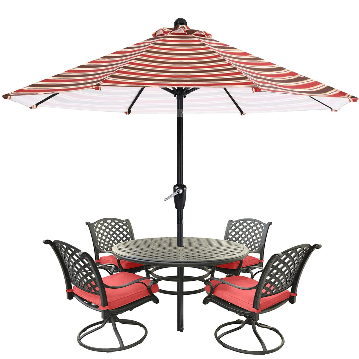 MASTERCANOPY 9ft Patio Umbrella with Tilt & Crank, Brown