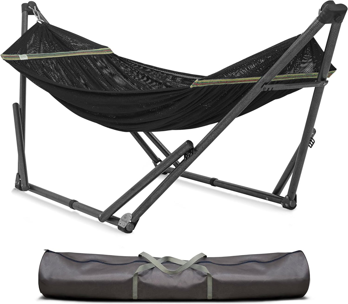 Tranquillo Hammock Stand, Instant 30s Foldable Hammock with Stand, Black