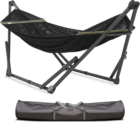 Tranquillo Hammock Stand, Instant 30s Foldable Hammock with Stand, Black