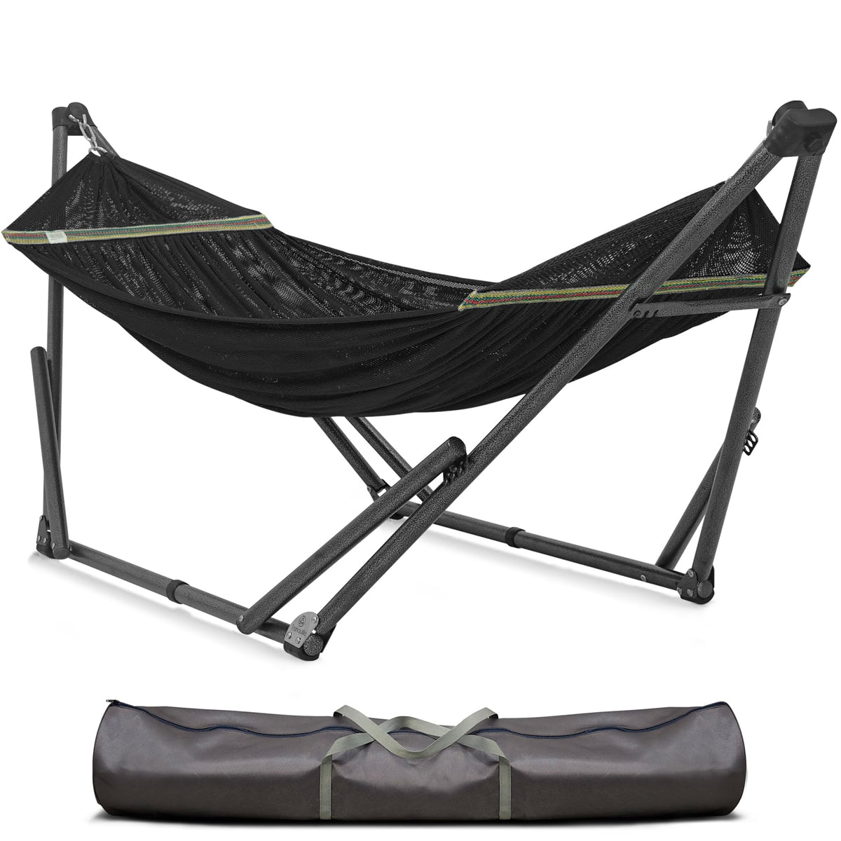 Tranquillo Hammock Stand, Instant 30s Foldable Hammock with Stand, Black