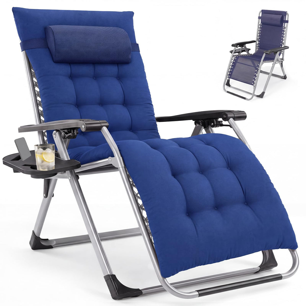 DUMOS Zero Gravity Chair, Lounge Chair Outdoor with Cup Holder