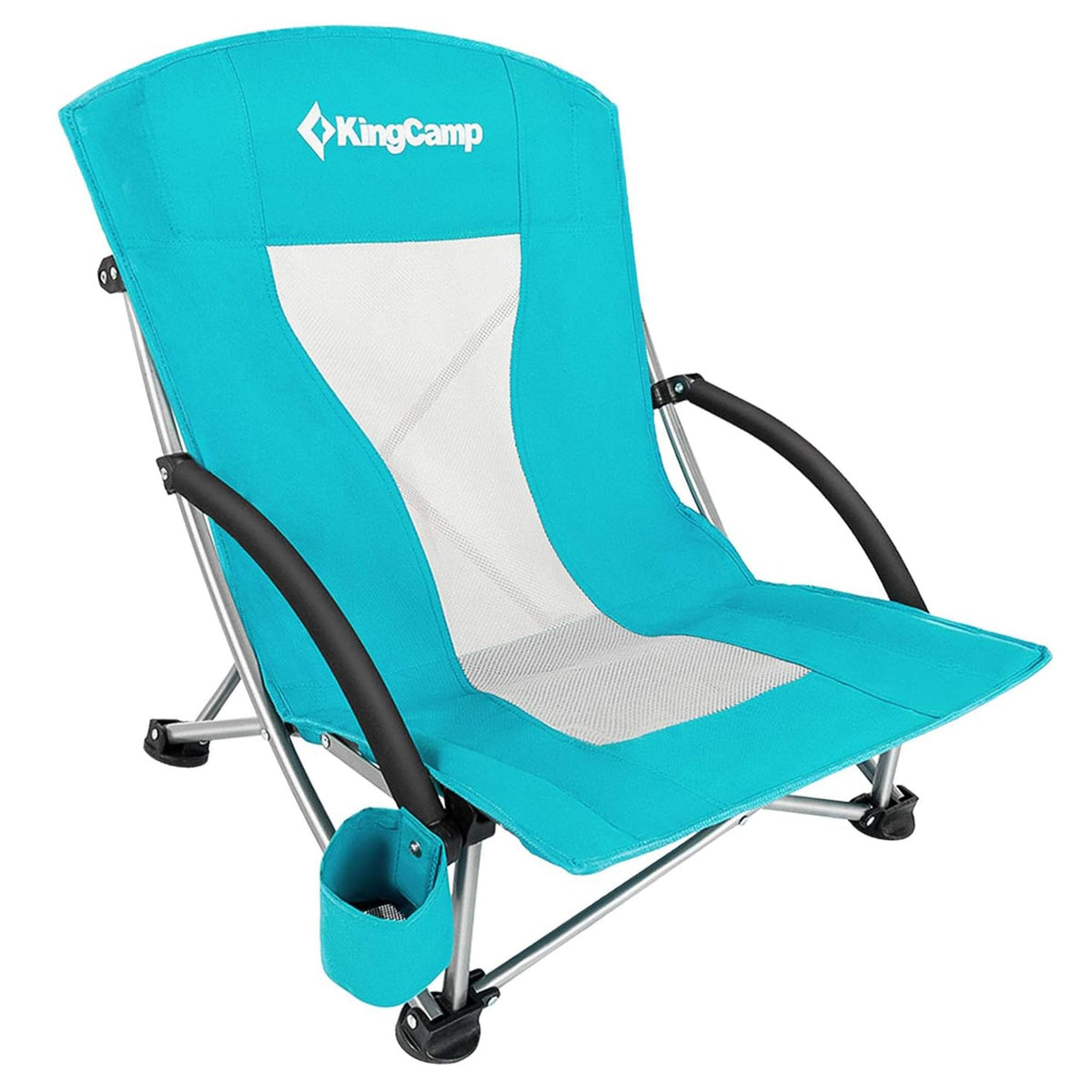 KingCamp Low Beach Chairs 2 Pack, Folding Portable High Back Chair