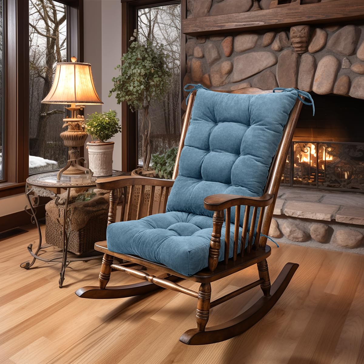 Lokex Rocking Chair Cushion, Tufted Indoor Rocking Chair Pads, 21x17/17x17