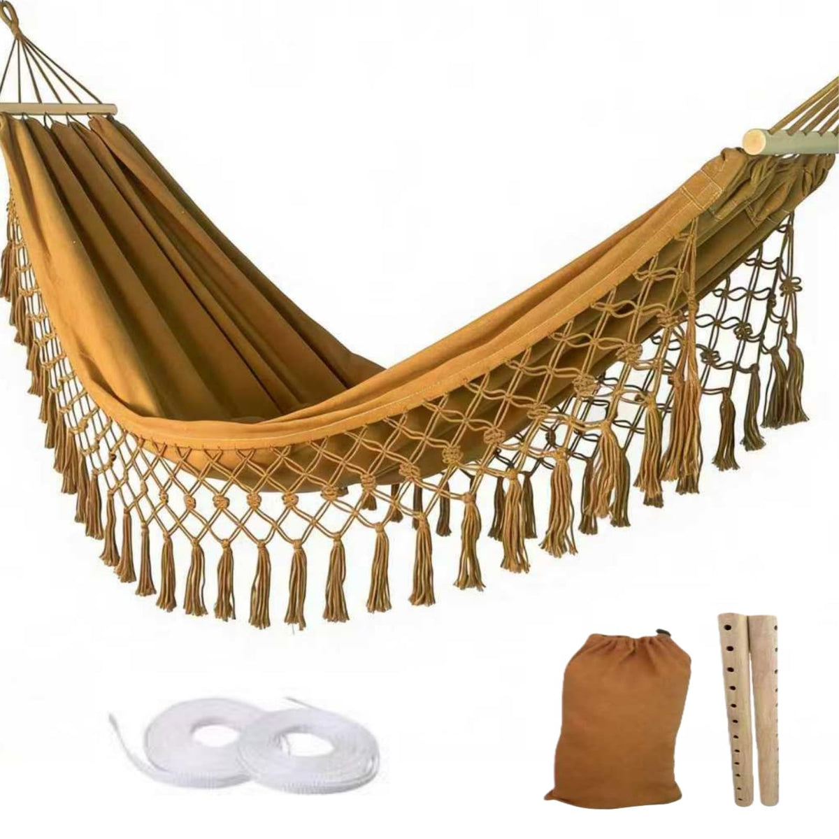 Portable Hammock,Bohemian Hammock,Rope Hammock,Suitable,Yard, Beach, Backyard,Garden (Blue, 79 * 59)