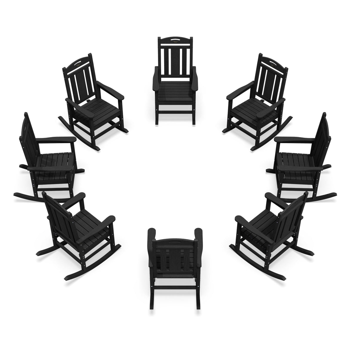 Ciokea Oversized Outdoor Rocking Chair, 380lbs Heavy-Duty Large Patio Rocker, Weather Resistant & Anti-Fade Porch Chair, High Back Cozy Rocking Chair for Outside, Fire Pit, Deck, Garden, Black